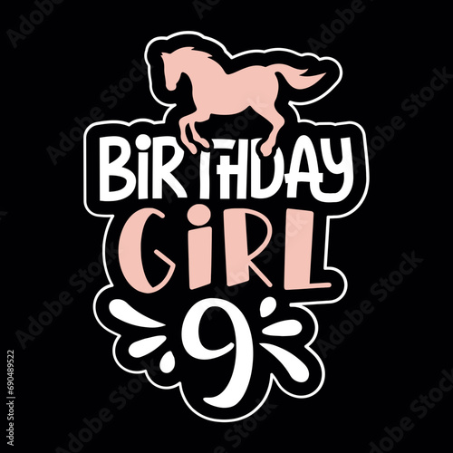 birthday girl 9 svg