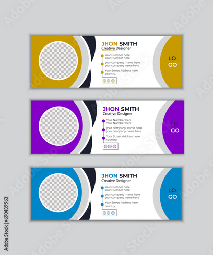 Professional Corporate Minimal email signature Flat Mail template.