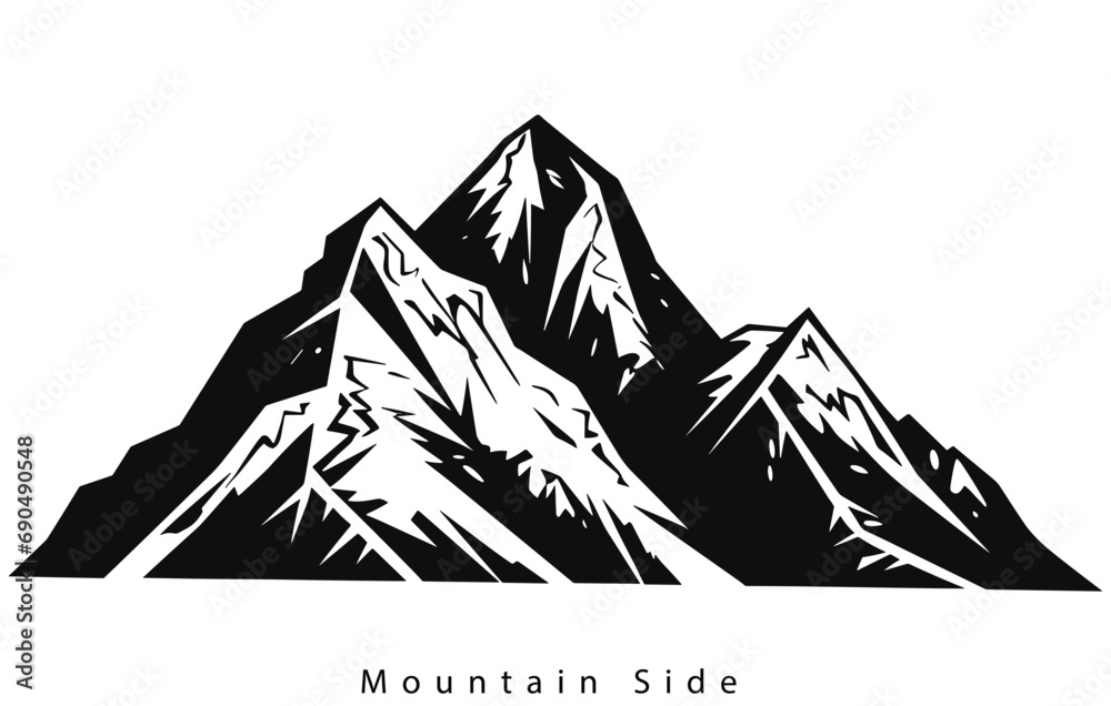 Fototapeta premium Mountain silhouette,mountains silhouette vector