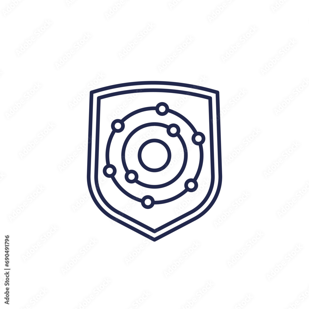 antioxidant icon with a shield, line vector antioxidant icon with a shield, line vector
