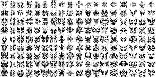 160 sets of Tribal Tattoo Illustrations. Perfect for tattoos, stickers, icons, logos, hats, clothes, websites, posters