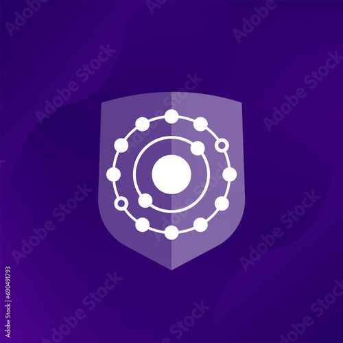 antioxidant icon with a shield, vector
