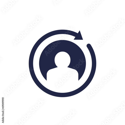 employee turnover icon on white
