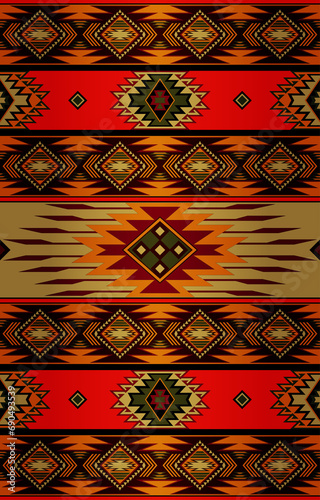 Carpet pattern. Seamless geometry. Western handmade saddle blanket rug pattern, Aztec,