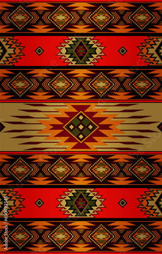 Carpet pattern. Seamless geometry. Western handmade saddle blanket rug pattern, Aztec,