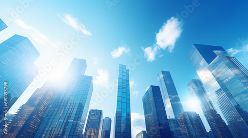 Skyscrapers on blue sky
