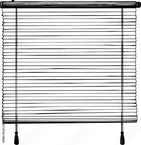 Living Windows Blinds Vintage Outline Icon In Hand-drawn Style