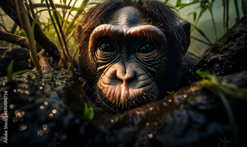 Cute Beautiful Chimps, Wildlife Photography © katobonsai