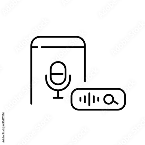 Smartphone personal assistant app. Voice searching online. Pixel perfect, editable stroke icon