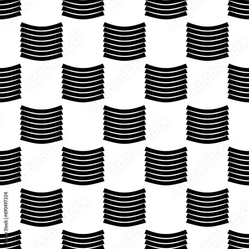 Seamless Bold Curvy Stripes Pattern Repeated Design On White Background Fashion Symbol Sign Shape Clothing Fabric Textile Tile Vector Illustration 