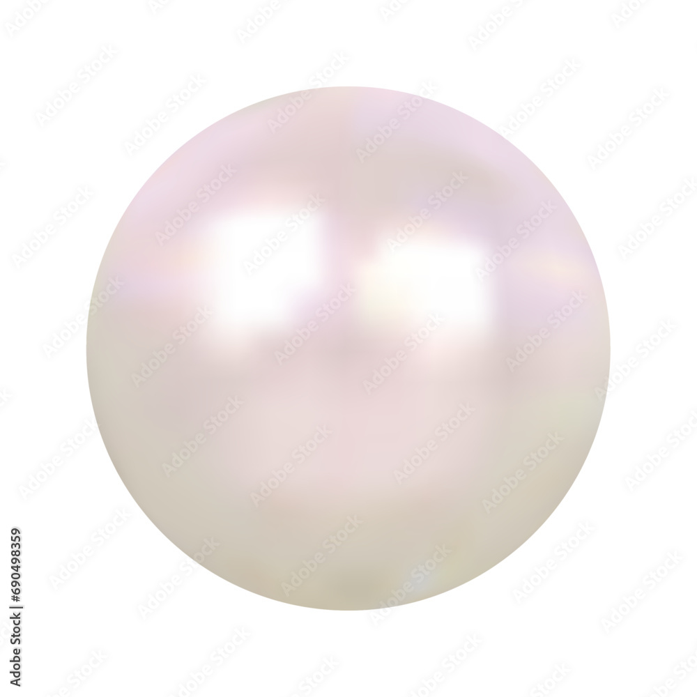 Vector realistic pearl on white background Vector realistic pearl on white background