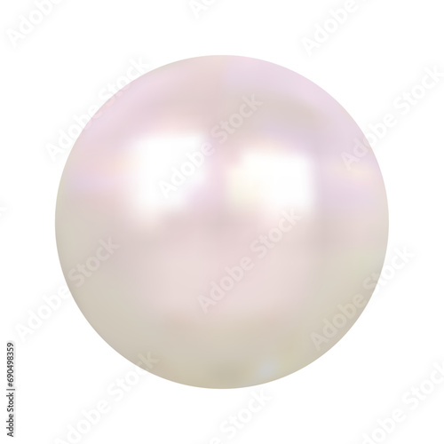 Vector realistic pearl on white background