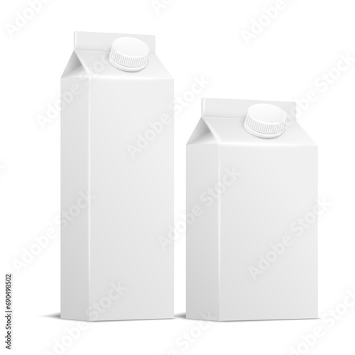 Vector white milk box square on white background