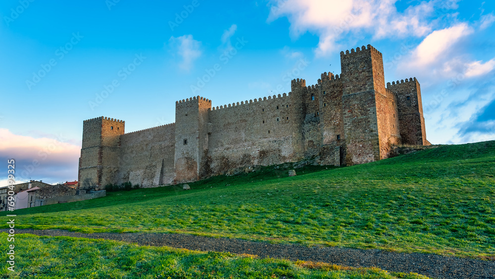 Medieval castle in the town of Siguenza located on top of a hill overlooking the city, Spain.