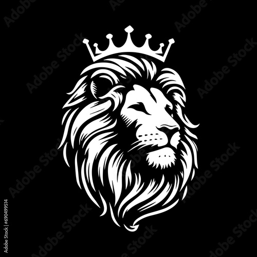 King Lion head Logo   king lion head silhouette   king lion head illustration   lion king head wearing crown silhouette 