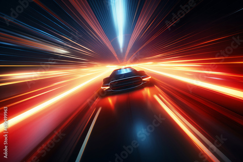 Supercar Lights in High-Speed Motion © artchvit