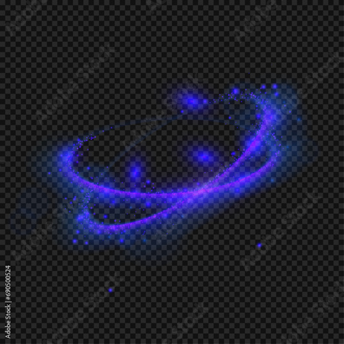 Vector abstract bright blue magic flying glitters realistic