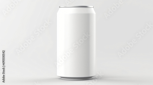White 330ml soda can mockup.