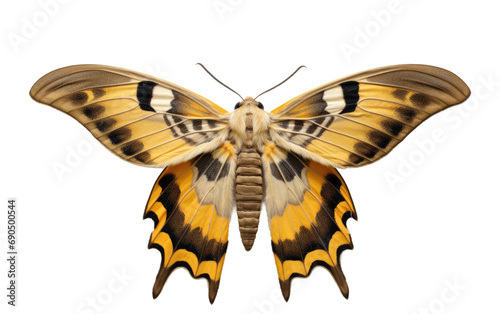 Realistic Image of a Sphinx Moth in Natural Splendor on White or PNG Transparent Background