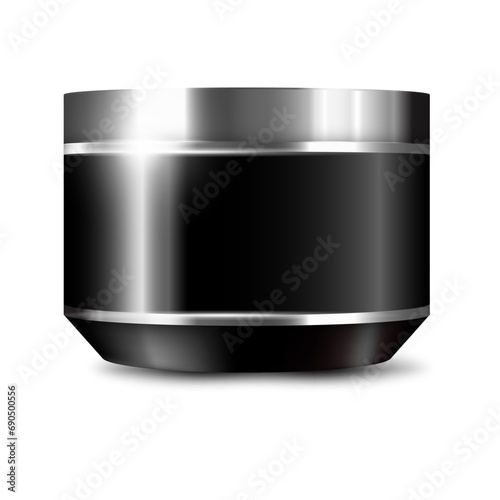 Vector black jar cosmetic plastic container