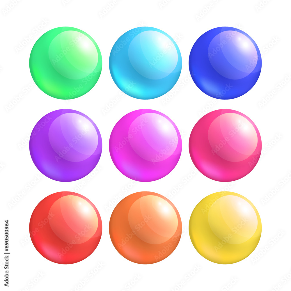 Vector set of vector 3d design elements, glossy icons, buttons, badge Vector set of vector 3d design elements, glossy icons, buttons, badge