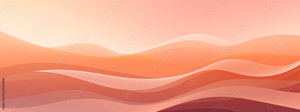  Soothing waves in the trendy Peach Fuzz 2024 color palette create an abstract design that's tranquil and aesthetically pleasing.