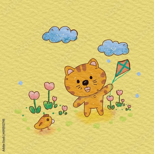 Cat with kite