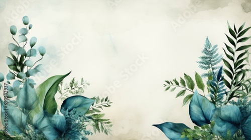 Watercolor Background Spring Grass Leaves Beigegre, Flat Design Style, Pop Art , Wallpaper Pictures, Background Hd © MI coco