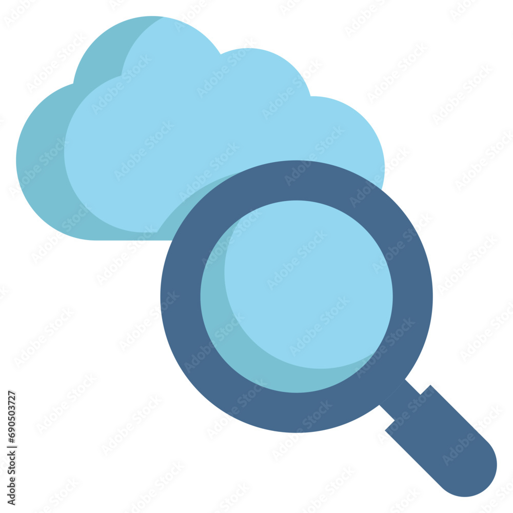 cloud storage database check search finding magnifying flat style cloud storage database check search finding magnifying flat style