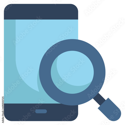 finding search mobile phone magnifying flat style