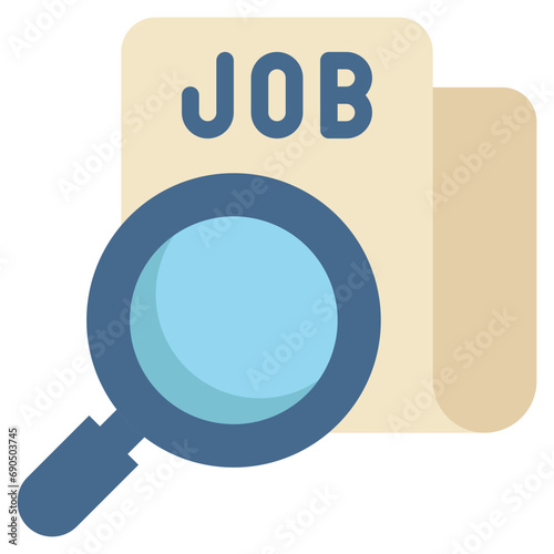 job newspaper personal search finding magnifying flat style