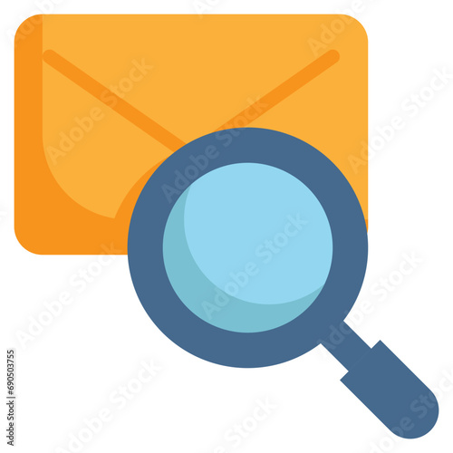 envelope mail message check search finding magnifying flat style