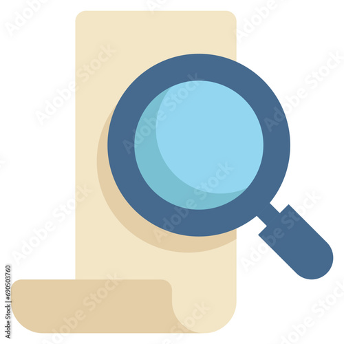receipt paper search finding magnifying glass flat style