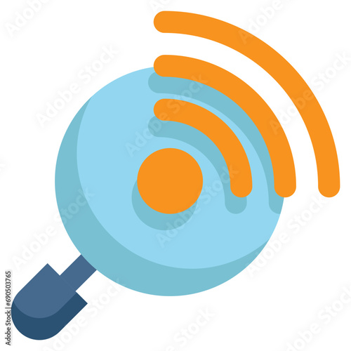 sign internet data search finding magnifying flat style