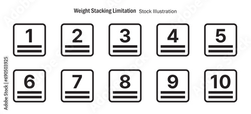 Package Handling Marks - Weight Stacking Limitation, Stock Illustration, PNG