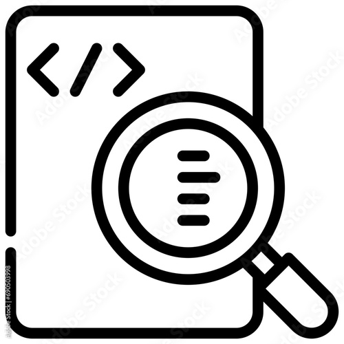 coding data programer programing search finding magnifying simple line