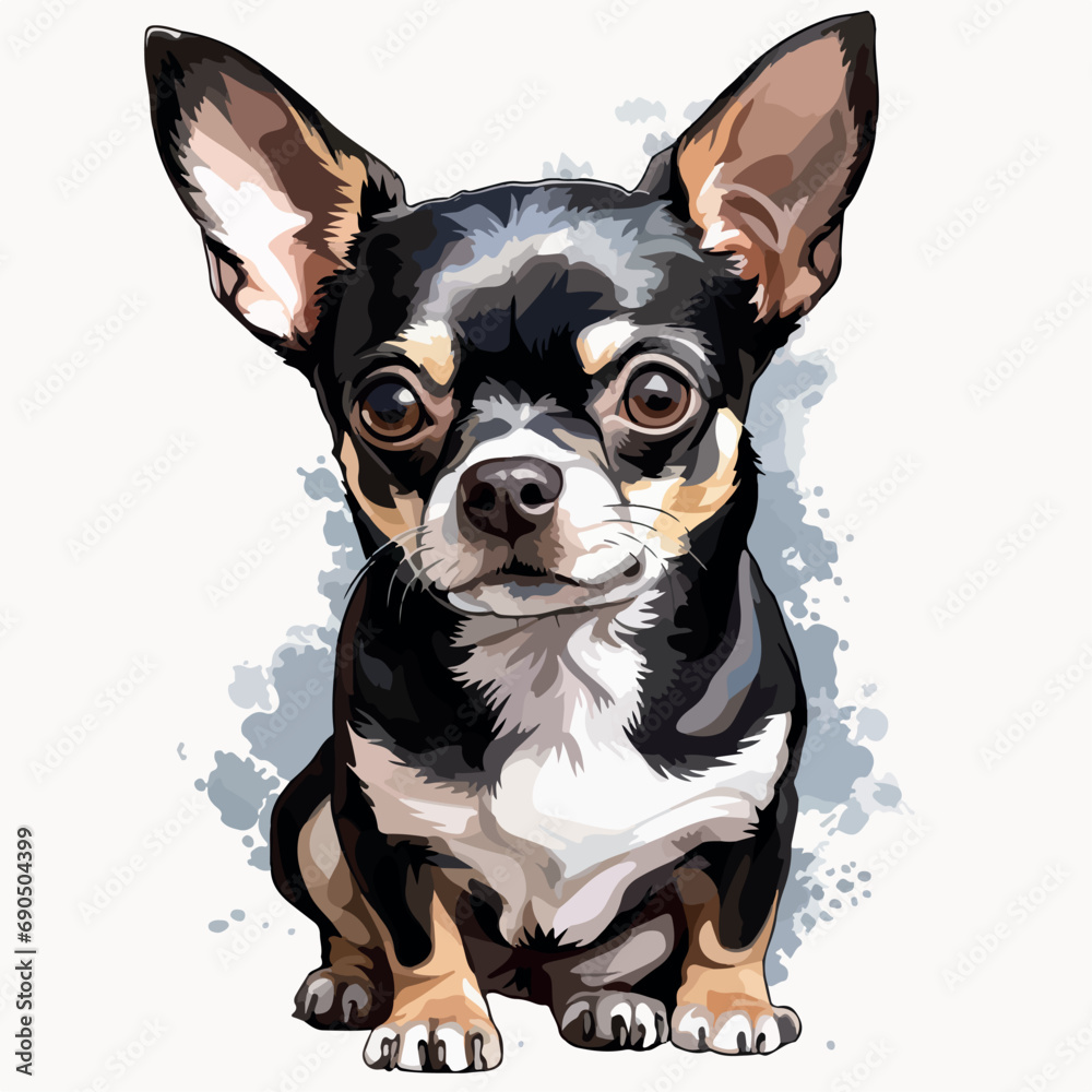 Chihuahua in cartoon, doodle style. Isolated 2d vector illustration in logo, icon, sketch style, Eps 10. AI Generative