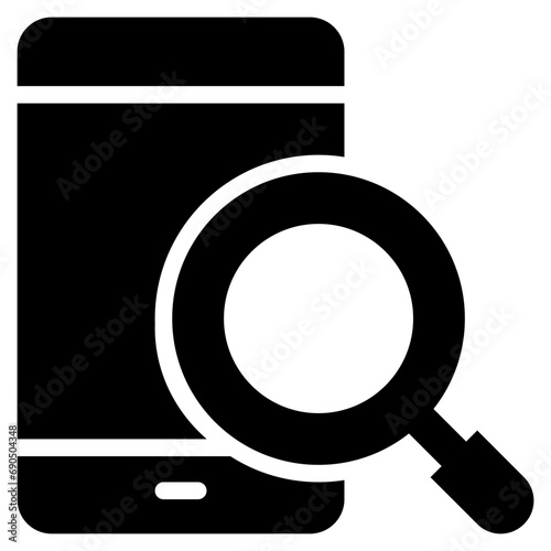 finding search mobile phone magnifying solid glyph