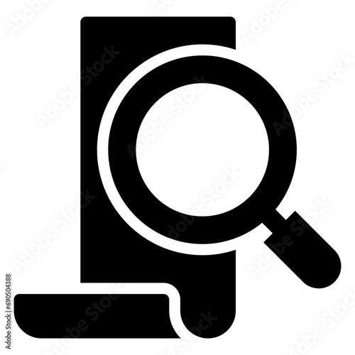 receipt paper search finding magnifying glass solid glyph