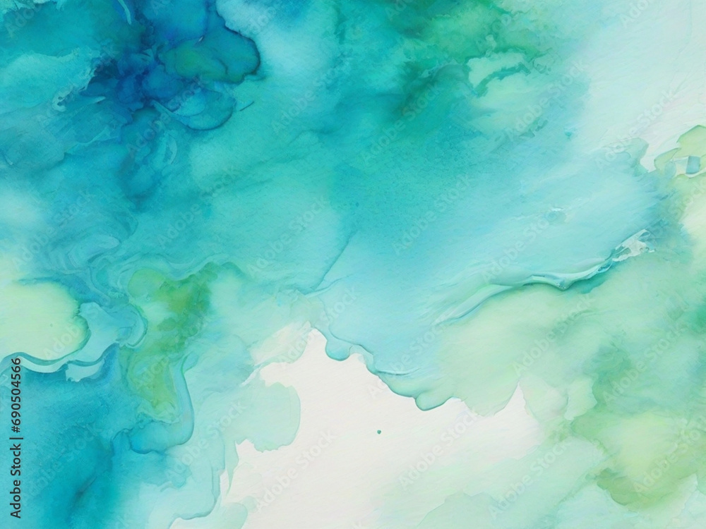 A close up of a blue and green watercolor background 