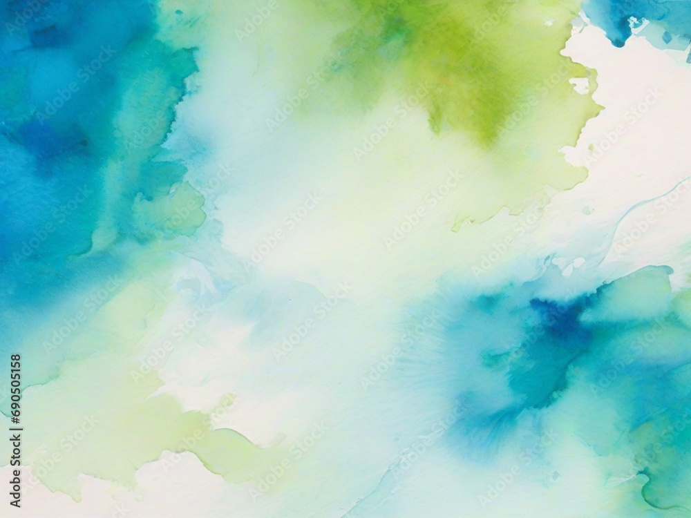 A close up of a blue and green watercolor background  ai image 