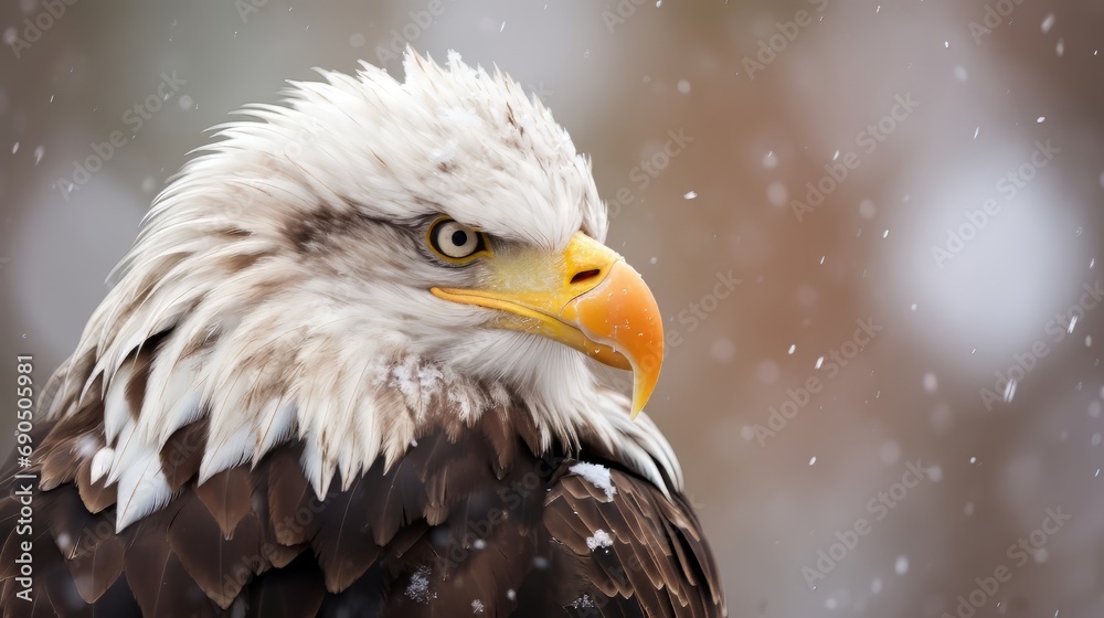 Majestic Bald Eagle Soaring in the Sky with its Iconic White Head and Vibrant Yellow Beak Majestic Bald Eagle Soaring in the Sky with its Iconic White Head and Vibrant Yellow Beak