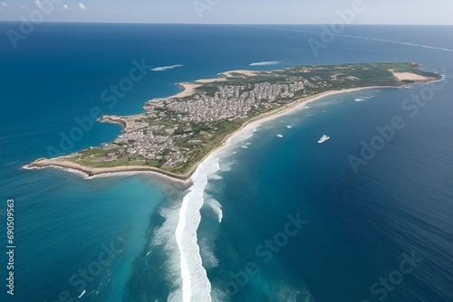 view of the coast of island, AI generative