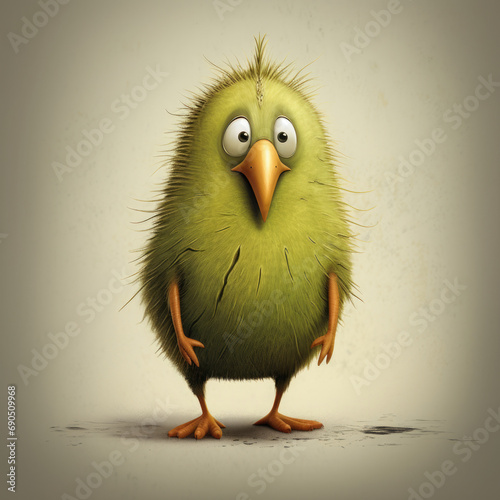 3D Illustration of kiwi fruit character that is drawn in cartoon style, AI Generated
