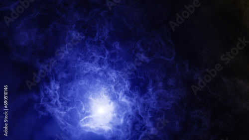 A cosmic nebula with a bright center