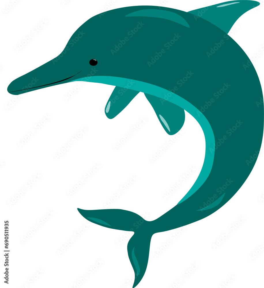 Obraz premium Cute Dolphin Vector Logo Illustration