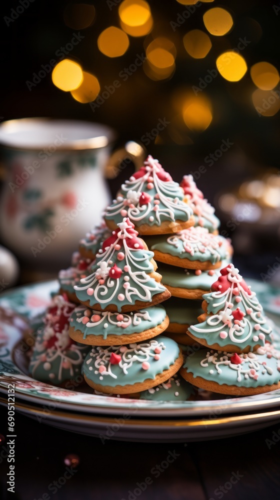 Christmas cookies in the shape of a Christmas tree