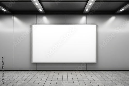 Blank billboard white screen poster mockup. advertising billboard or light box showcase, copy space for text message or media content © Оксана Олейник
