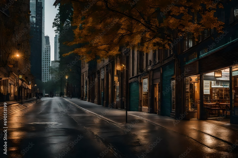 street in the evening