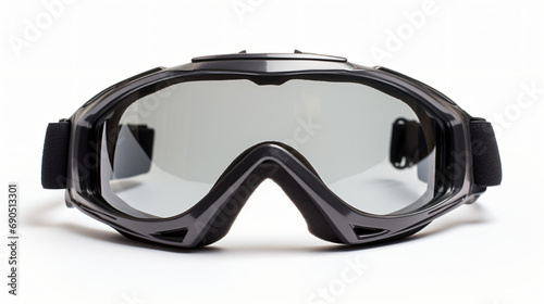 Black ski glasses or sunglasses isolated on white background